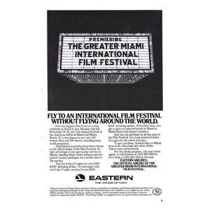 Eastern Airlines Great Miami Film Festival 1970s Vintage Print Ad 9 in Tall